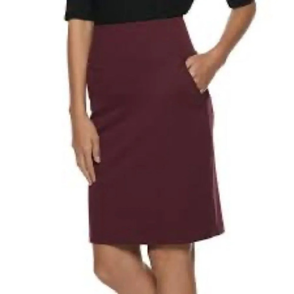 NWT Apt. 9® Tummy Control Ponte Pencil Skirt PORT ROYALE Women's‎ Medium - Picture 1 of 5